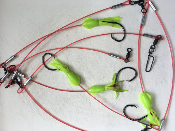 Single Drop Leader Deep drop leader with glow squids – Check'n Bottom Outfitters LLC